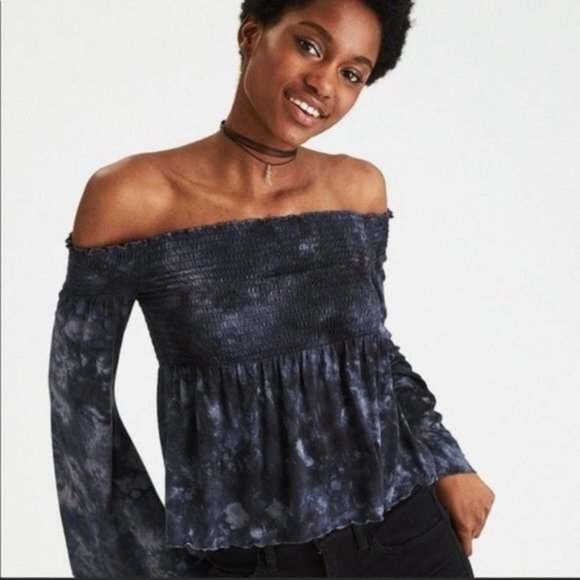 American Eagle Tie Dye Off The Shoulder Top - Picture 1 of 3